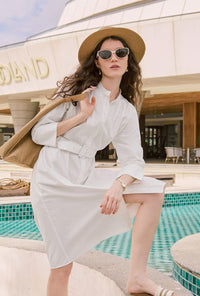 Petite Studio's Miles Cotton Midi Dress in White