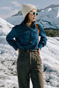Petite Studio's Vincent Blouse in Denim Blue