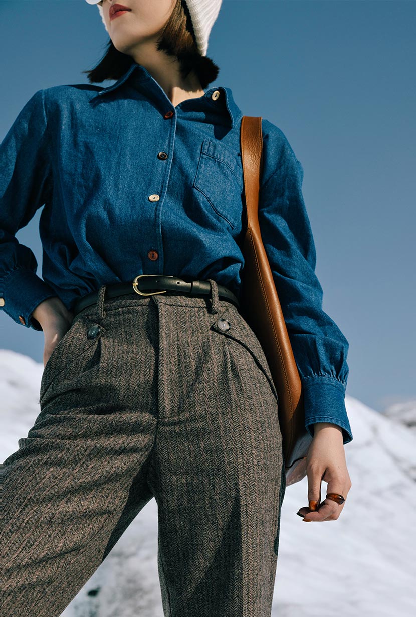 Petite Studio's Vincent Blouse in Denim Blue