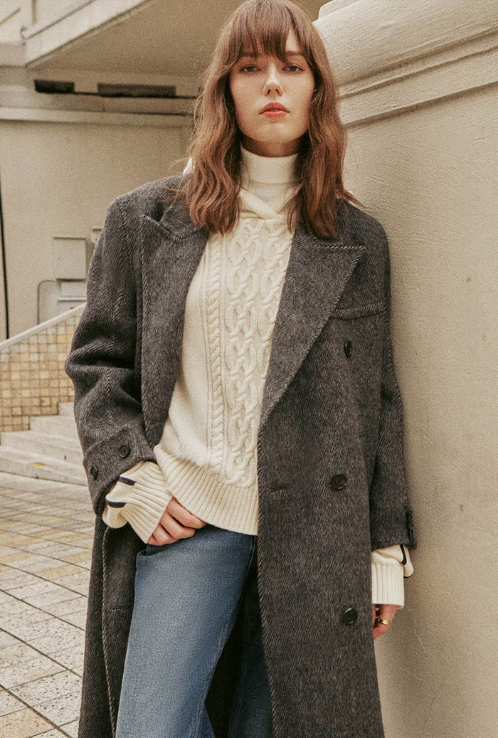 Petite Studio's Allister Wool Coat in Charcoal