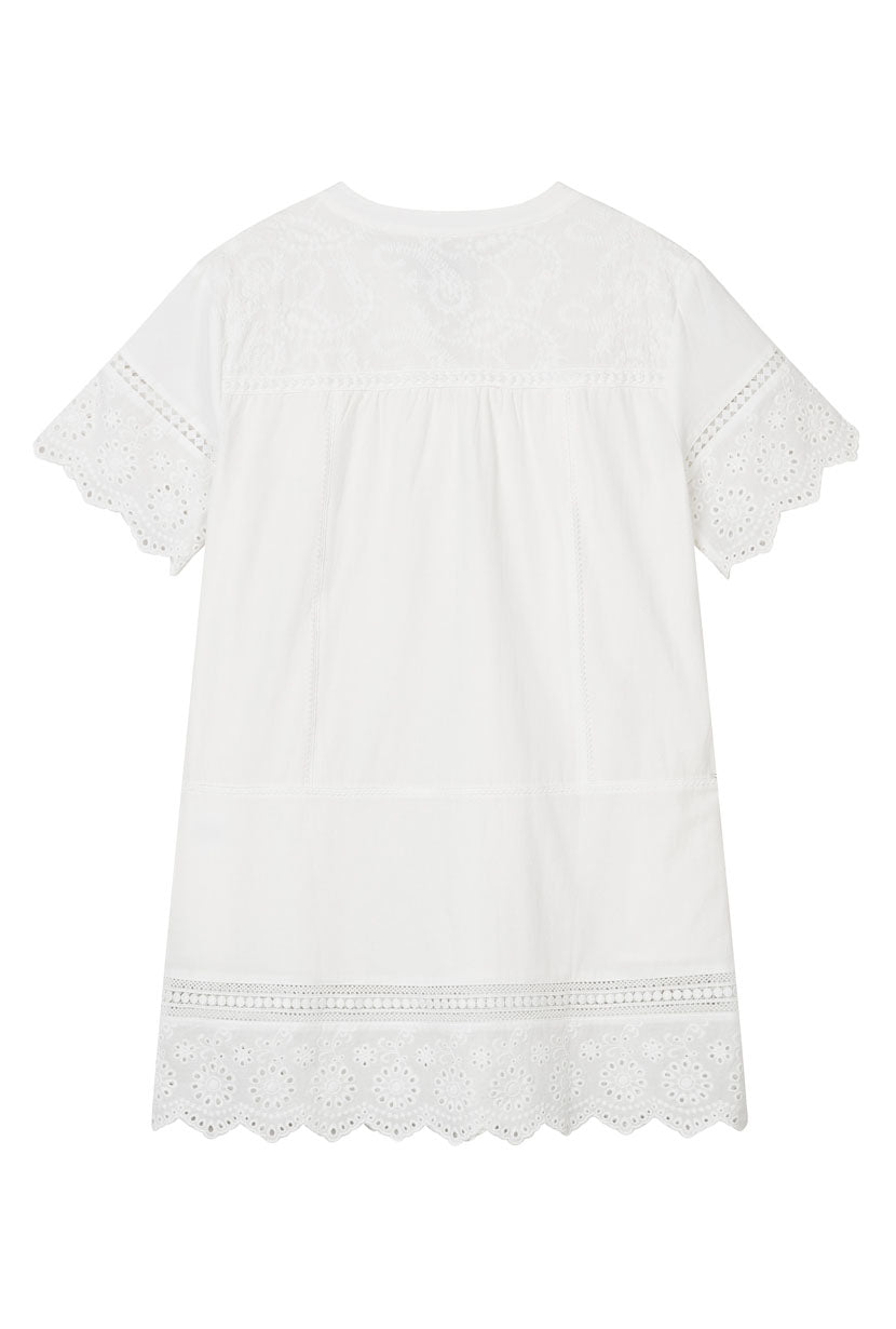 Petite Studio's Gwen Cotton Eyelet Dress in Ivory