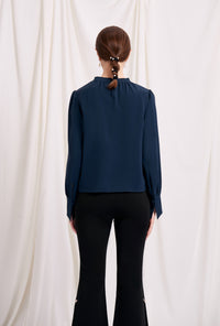 Petite Studio's Office-Appropriate Buvette Pearl Blouse in Ivory
