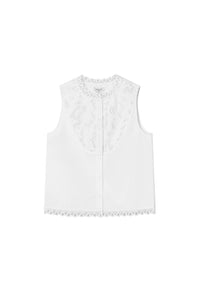 Petite Studio's Coraline Cotton Lace Top in Ivory