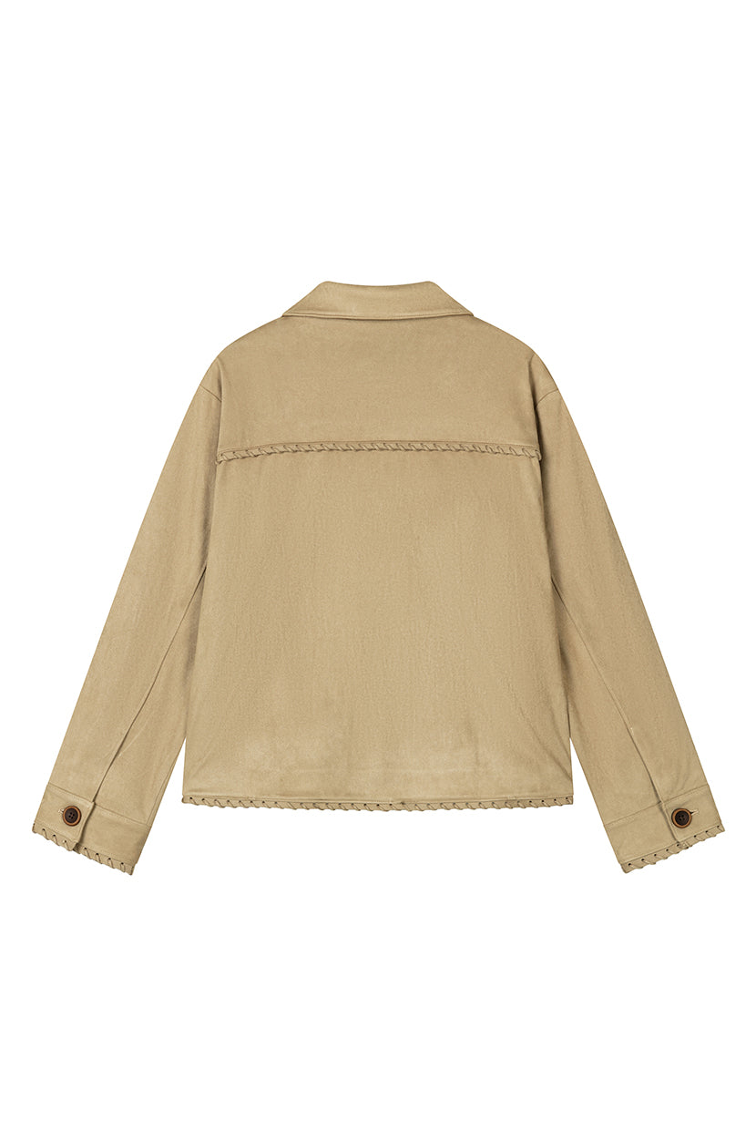 Petite Studio's Chiara Suede Jacket in Camel