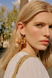 Petite Studio's Acrylic Flower Statement Hoop Earrings