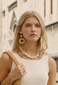 Petite Studio's Boho Rattan Braid Drop Earrings