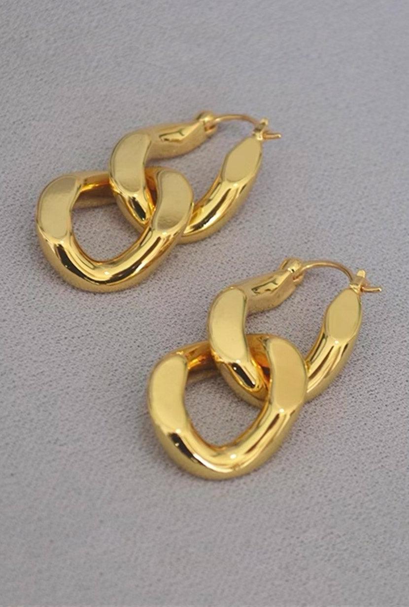 Chain Link Goldtone Drop Earrings