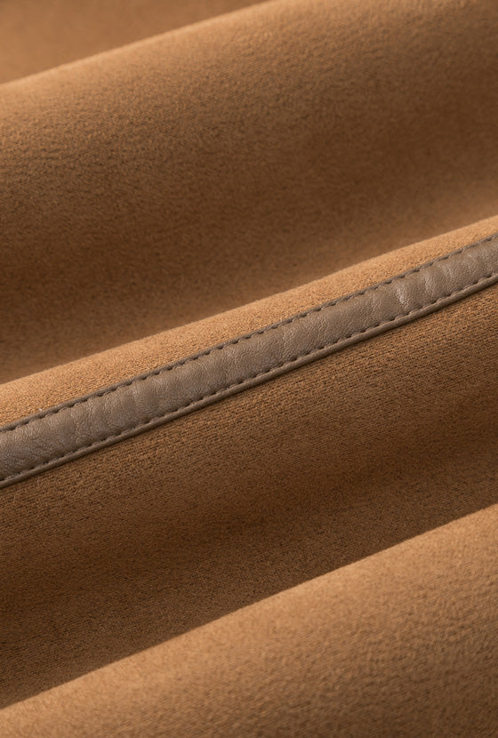 Petite Studio's Callen Suede and Fur Faux Shearling Coat in Tawny