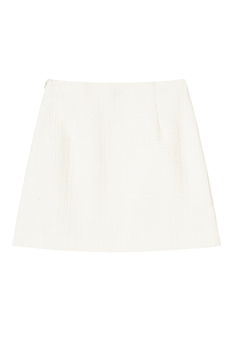 Petite Studio's Hallie Tweed Skirt in Ivory