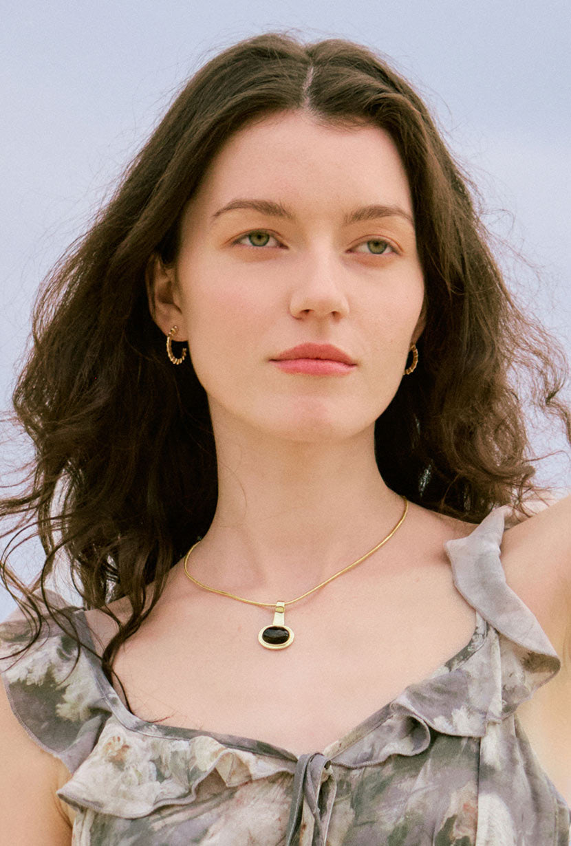 Petite Studio's Gold Bamboo Stud Earrings