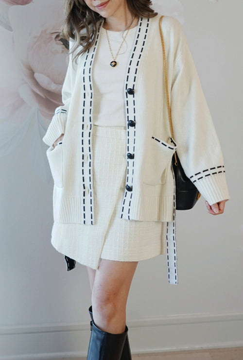 Petite Studio's Blaise Wool Cardigan in Ivory
