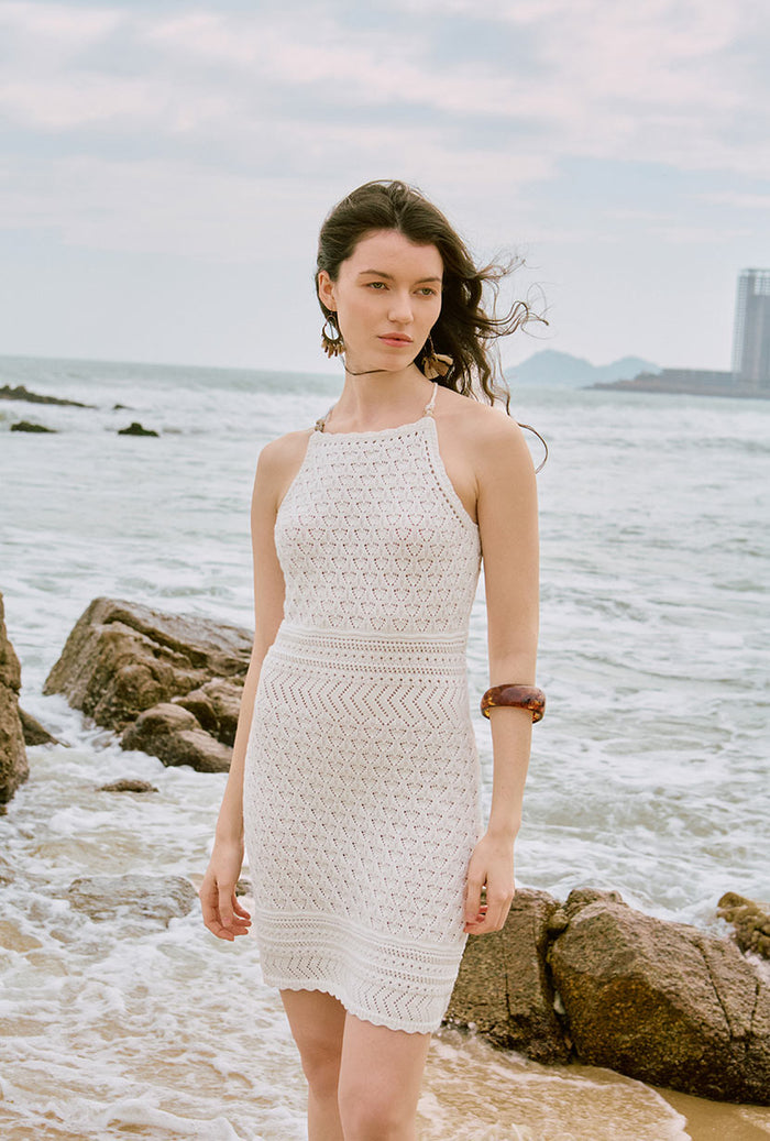 Petite Studio's Laurie Cotton Crochet Dress in Ivory 