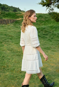 Petite Studio's Calista Cotton Dress in White