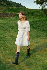 Petite Studio's Calista Cotton Dress in White