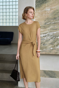 Petite Studio's Elisha Tencel Dress in Mustard 