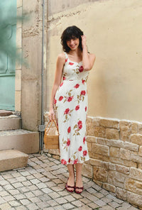 Petite Studio's Fynn Midi Dress in White Rose