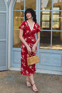Petite Studio's Fraley Contoured Dress in Vintage Red 