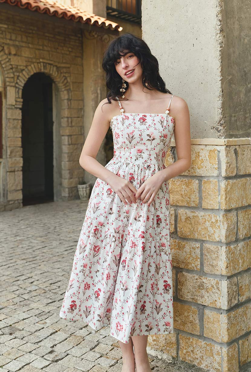 Petite Studio's Finch Cotton Dress in Pink Floral