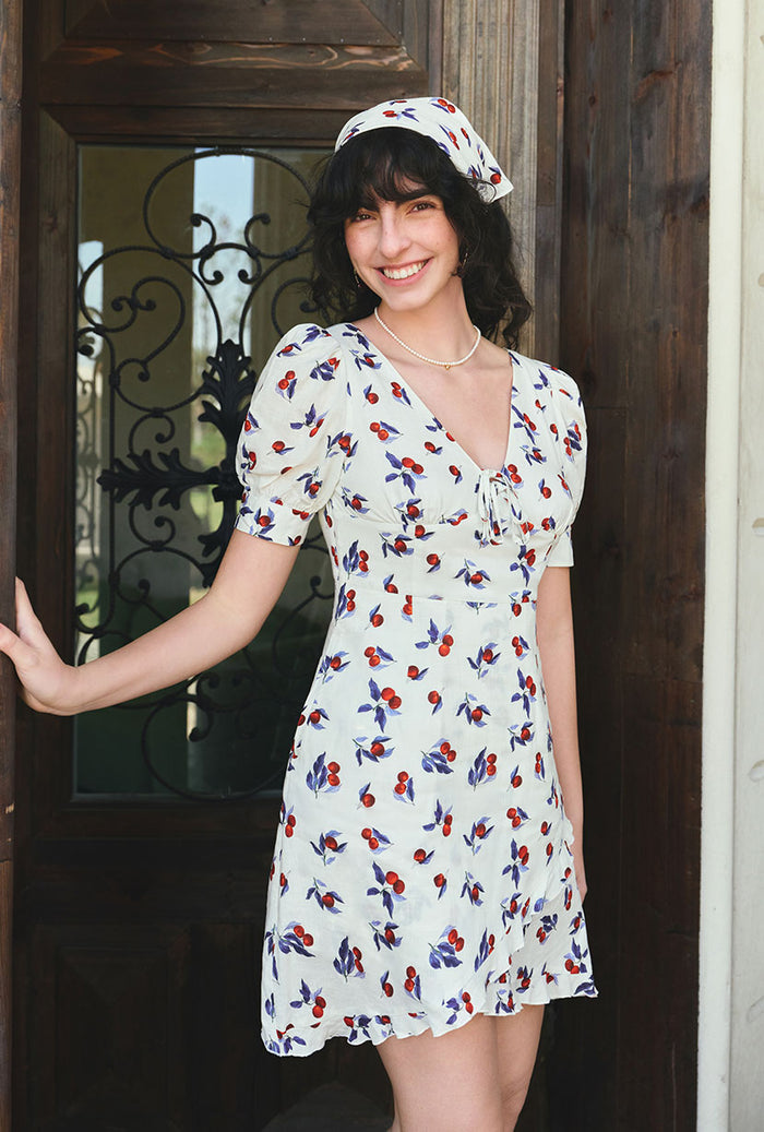 Petite Studio's Virginia Dress in White Cherry
