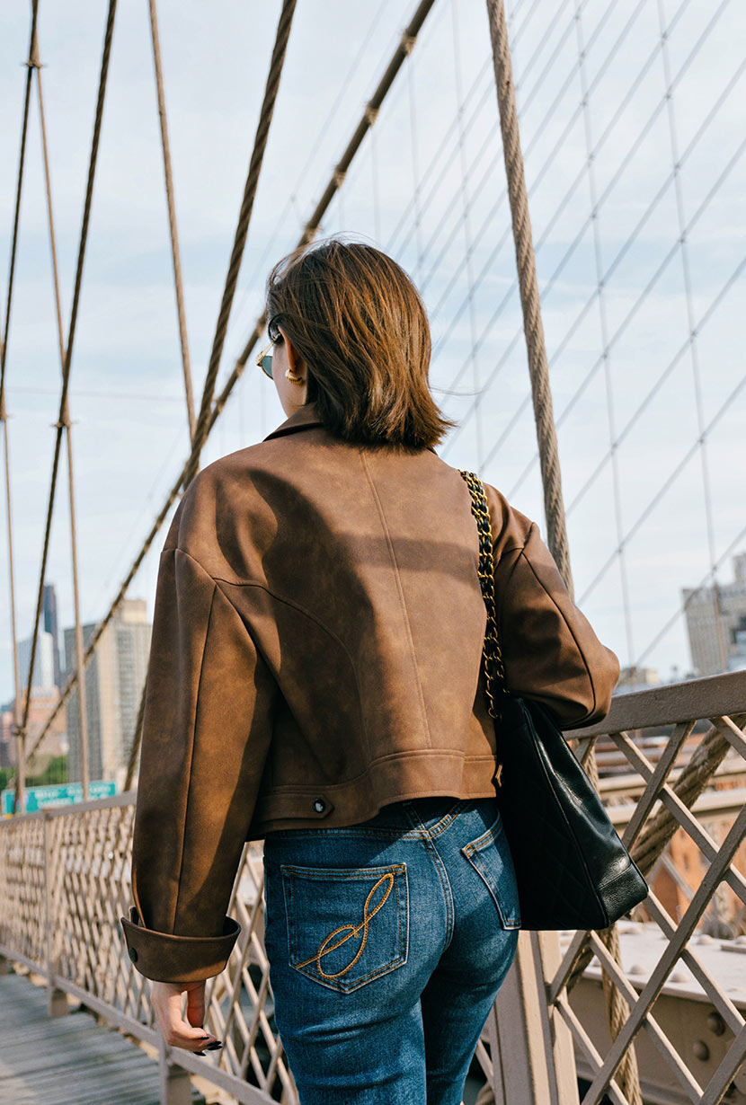 Petite Studio's Laura Suede Jacket in Brown