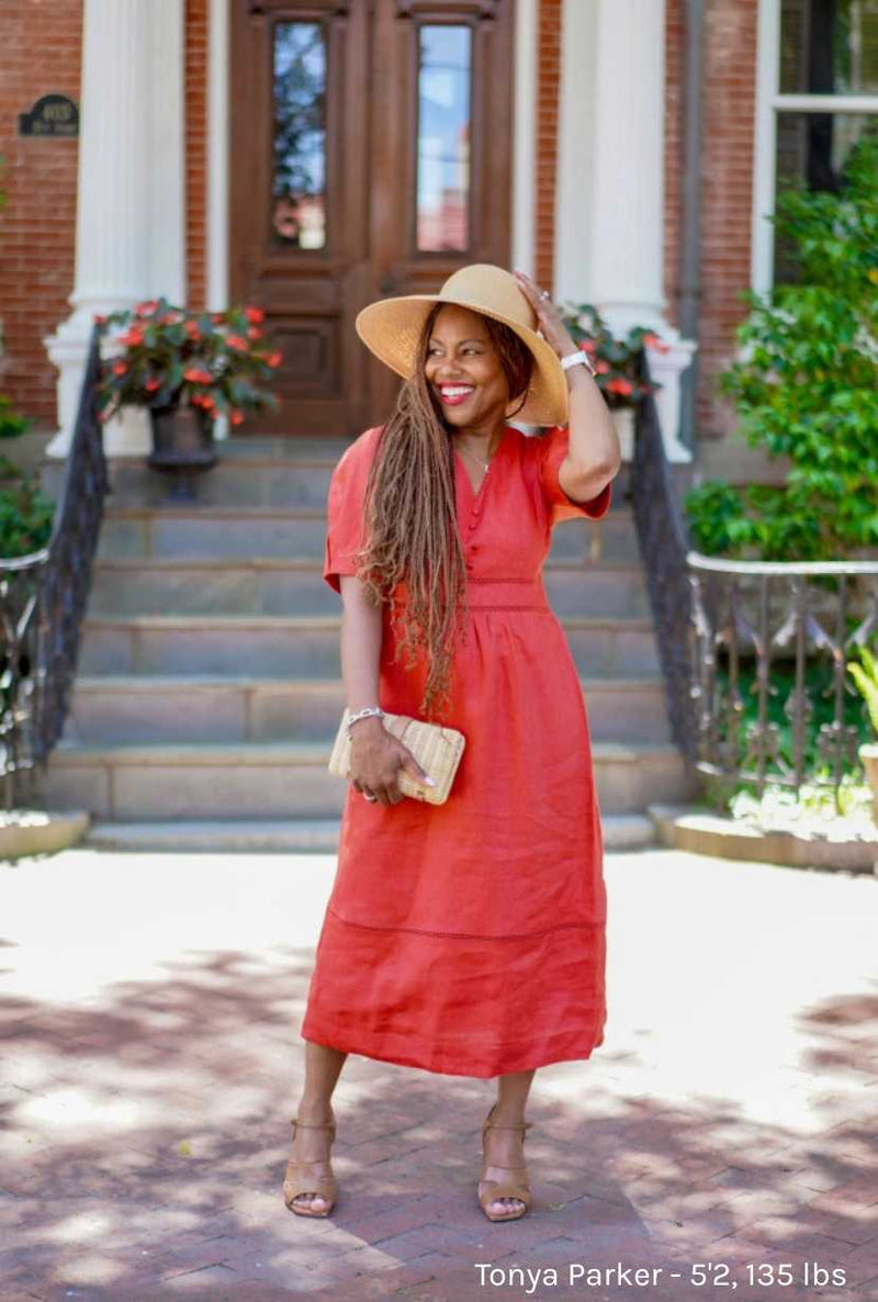 Petite Studio's Meryl Linen Dress in Red 