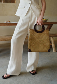 Petite Studio's Fabien Handwoven Hyacinth Handbag