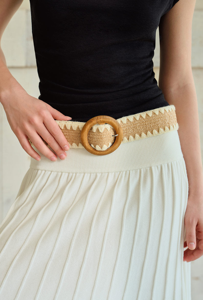 Fausti Raffia Braided Belt