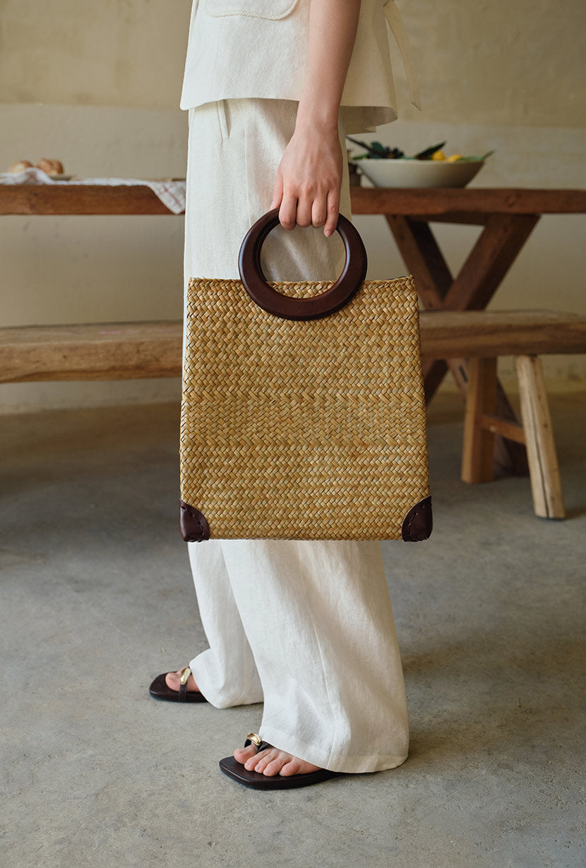 Petite Studio's Fabien Handwoven Hyacinth Handbag