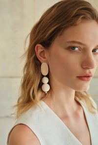 Petite Studio's Farley Wooden Drop Statement Earrings