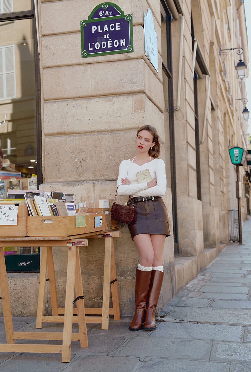 Petite Studio's Lois Knit Top in White