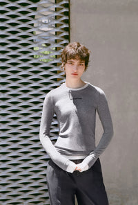Petite Studio's Hedi Wool Blend Layered Top in Grey