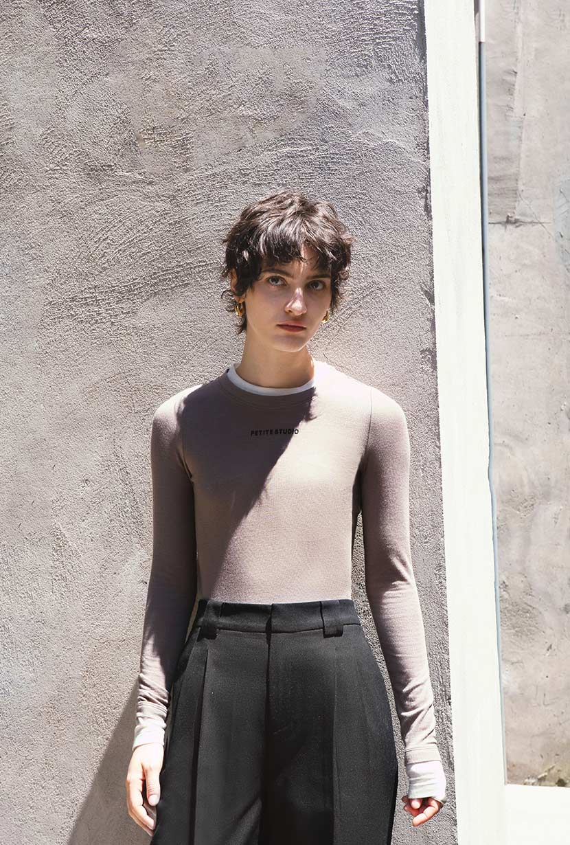 Petite Studio's Hedi Wool Blend Layered Top in Oat