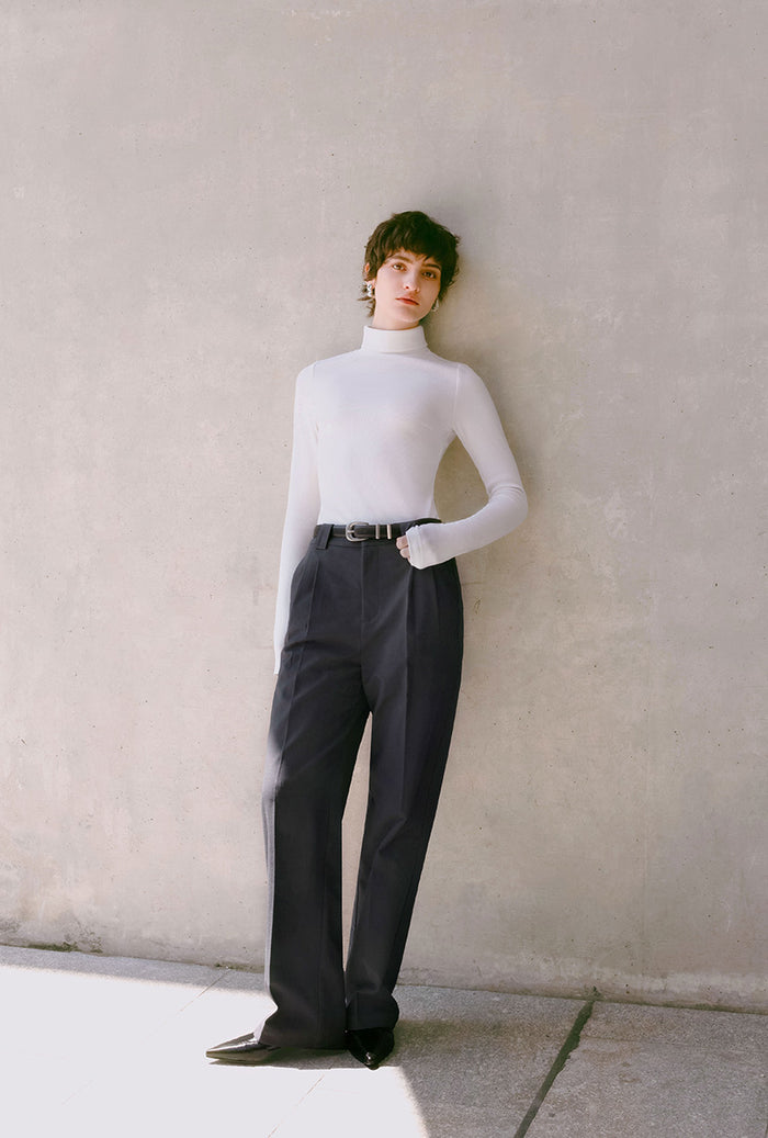 Petite Studio's Freja Cotton Turtleneck in Ivory