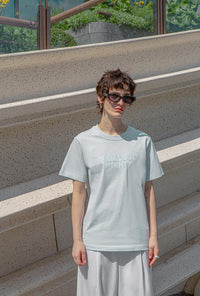 Petite Studio's Garrin Cotton T-shirt in Ice Blue