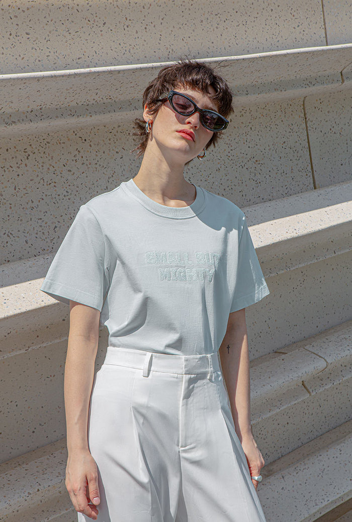 Petite Studio's Garrin Cotton T-shirt in Ice Blue