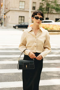 Petite Studio NYC's Benoite Linen Shirt in Ecru