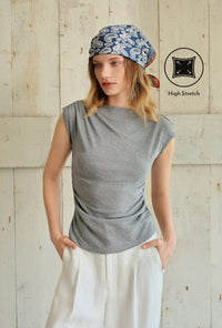 Petite Studio's Devito Jersey Cotton Top in Grey
