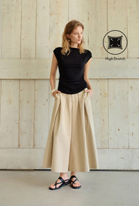 Petite Studio's Devito Jersey Cotton Top in Black