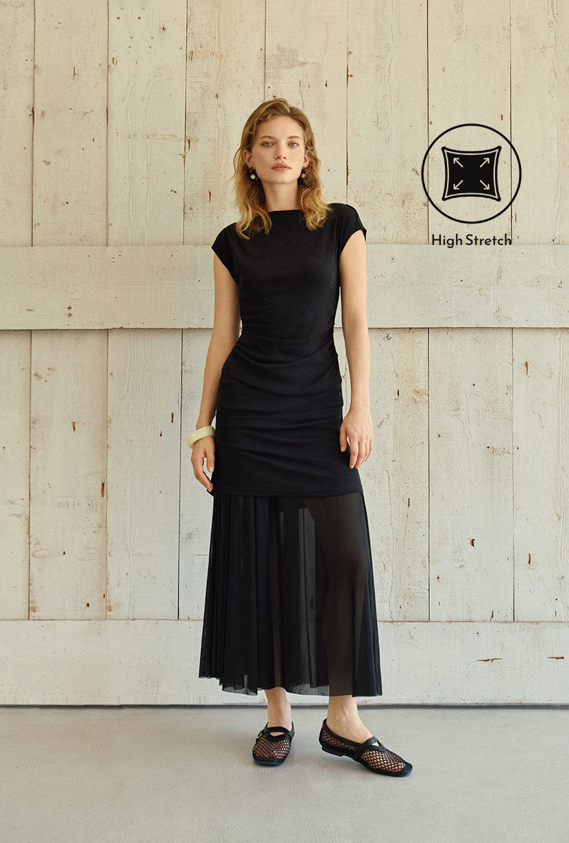 Petite Studio's Devito Jersey Cotton Top in Black