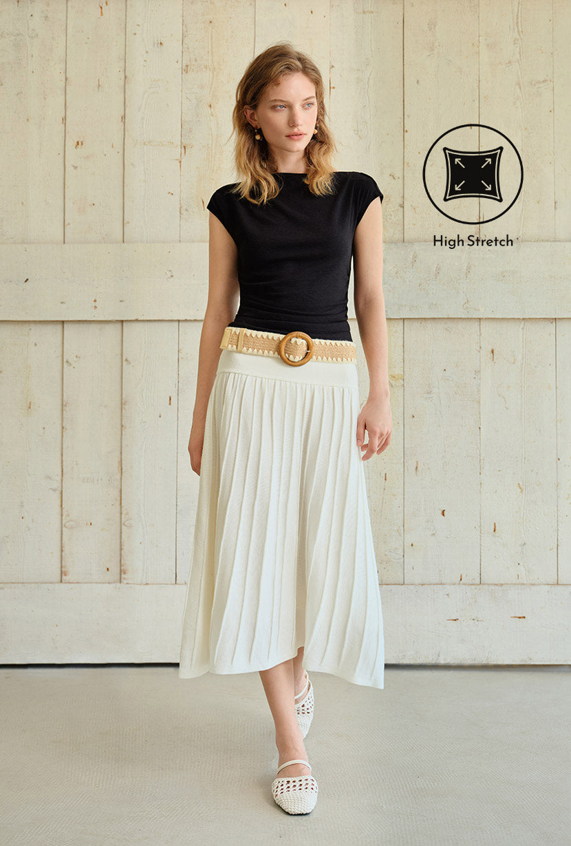 Petite Studio's Devito Jersey Cotton Top in Black