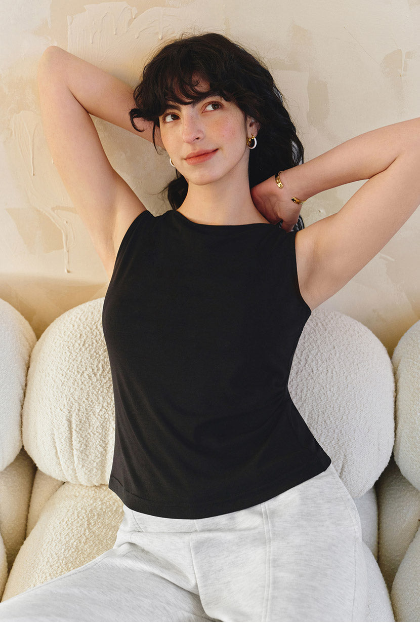Petite Studio's Elyse Jersey Top in Black