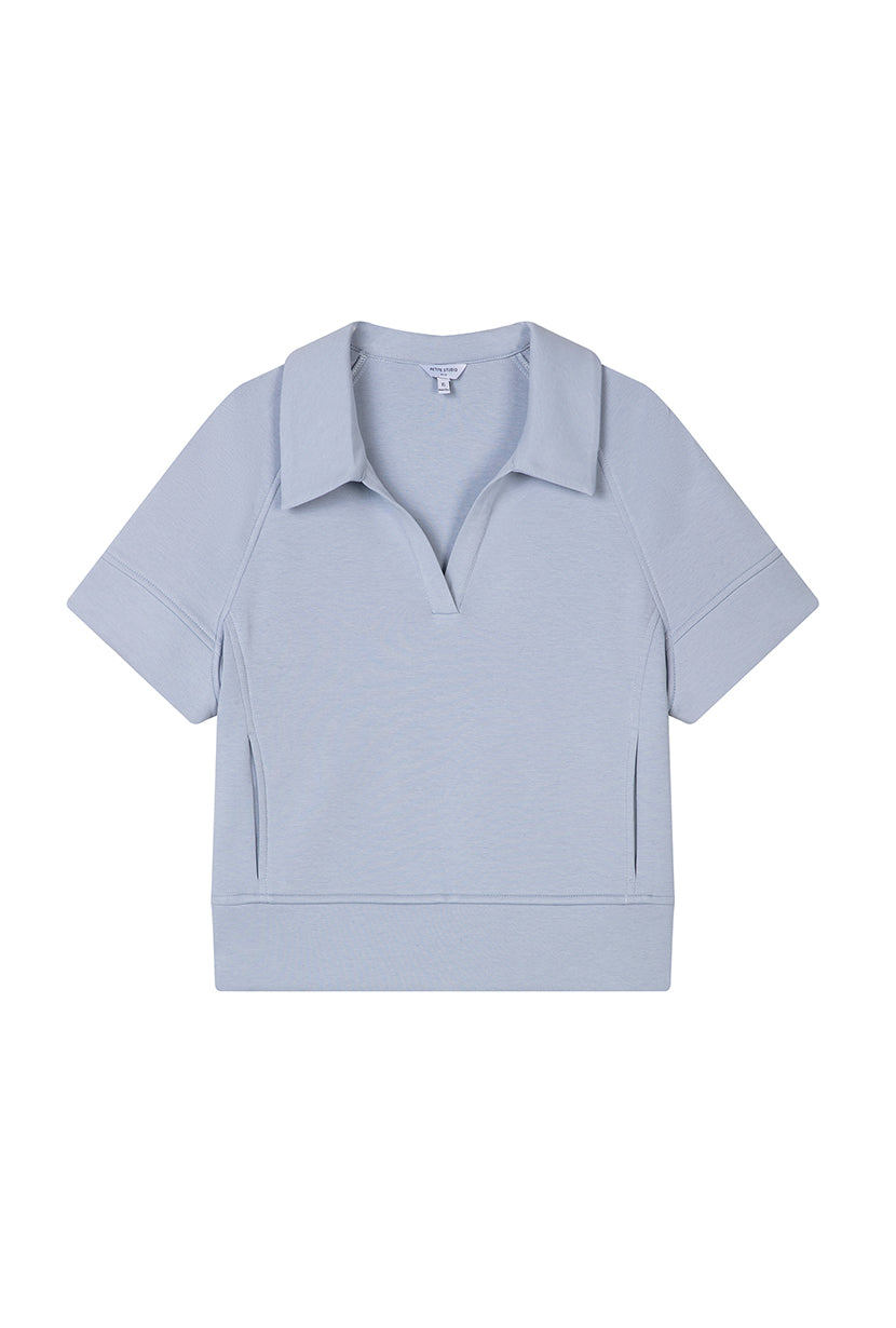 Petite Studio's Elowen Cotton Top in Serenity Blue