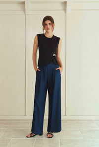 Petite Studio's Jeevan Jersey Cotton Top in Black