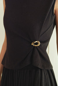 Petite Studio's Jeevan Jersey Cotton Top in Black