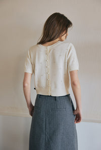 Petite Studio's Basti Reversible Merino Wool Cardigan in Cream