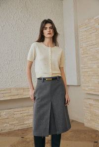 Petite Studio's Basti Reversible Merino Wool Cardigan in Cream