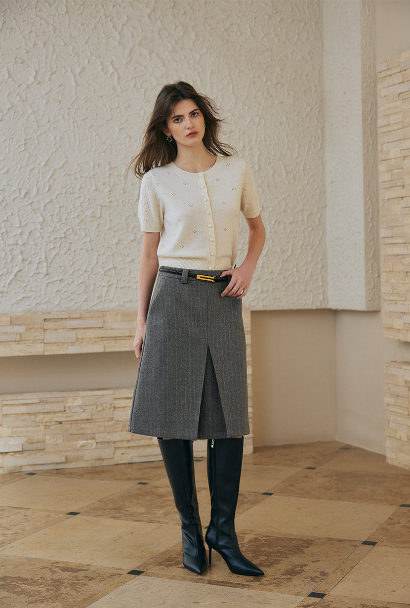 Petite Studio's Basti Reversible Merino Wool Cardigan in Cream