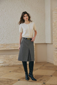 Petite Studio's Basti Reversible Merino Wool Cardigan in Cream