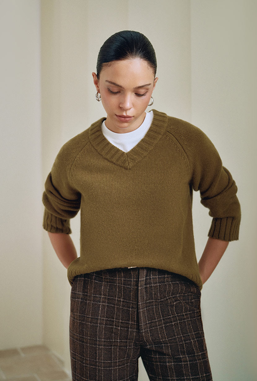 Petite Studio's Samuel Merino Wool Sweater in Mustard