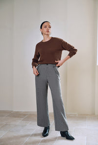Petite Studio's Nori Merino Wool Scarf Sweater in Chocolate